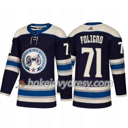 Pánské Hokejový Dres Columbus Blue Jackets Nick Foligno 71 Alternate 2018-2019 Adidas Authentic